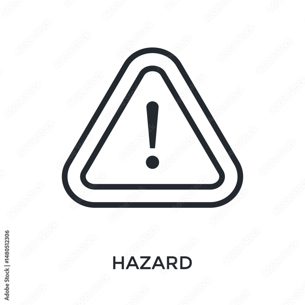 Hazard Icon Outline Style. Vector Illustration For Graphic Design Hazard Icon Outline Style. Vector Illustration For Graphic Design