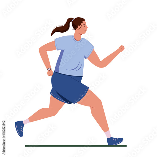 Healthy Lifestyle. Running Woman Illustration