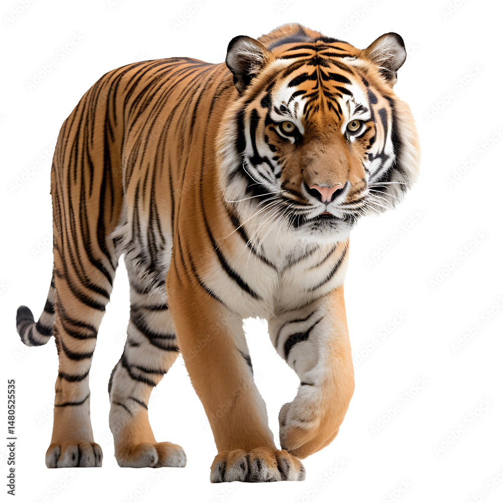 Obraz premium Majestic tiger isolated on transparent background