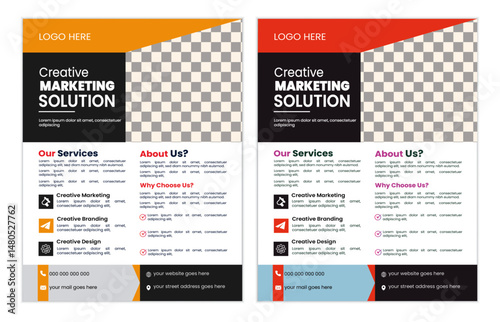 Corporate business flyer vector design template. a4 size modern design with 2 colours and simple best quality corporate design.

