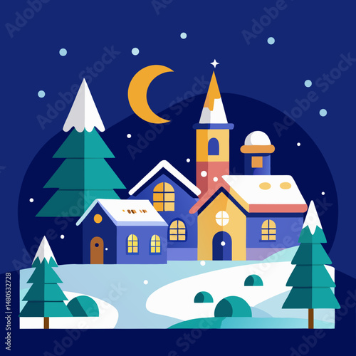 winter landscape with house