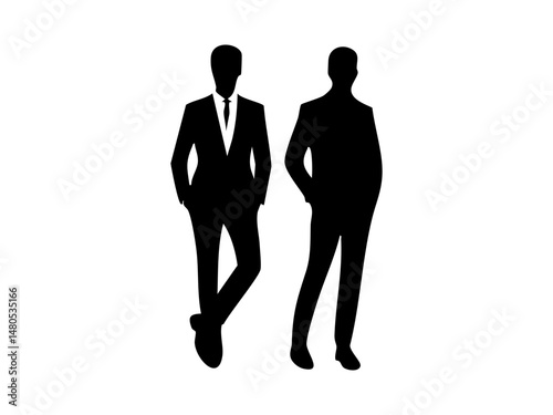 Silhouette of a Confident Businessman in Stylish Suit