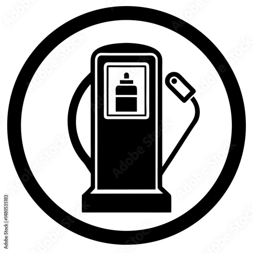 Gas station pump icon in silhouette vector illustration