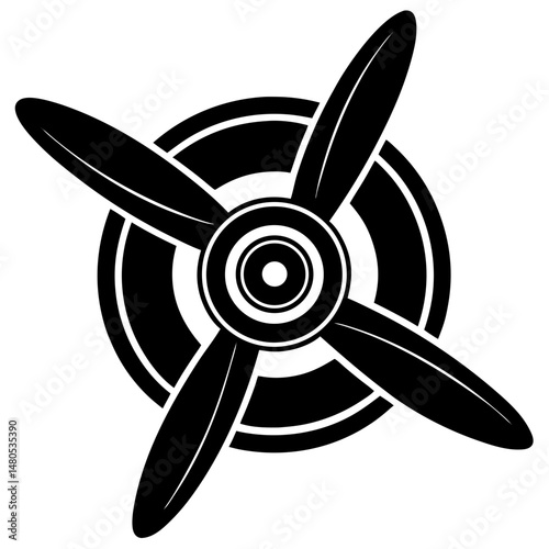 Airplane propeller graphic design silhouette vector illustration