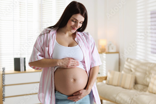 Beautiful pregnant woman with cute belly at home Free Download Beautiful pregnant woman with cute belly at home - GFXLoad