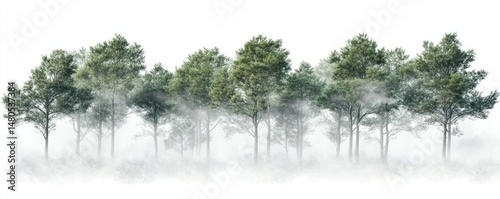 Wallpaper Mural Misty Forest Scene (2) Torontodigital.ca