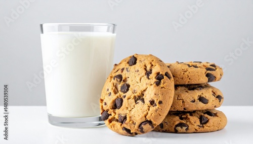 chocolate chip cookies and milk