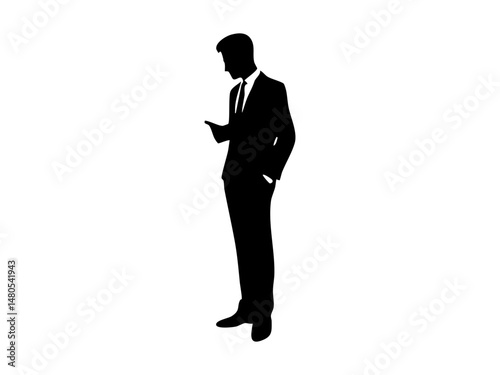 Silhouette of a Confident Businessman in Stylish Suit