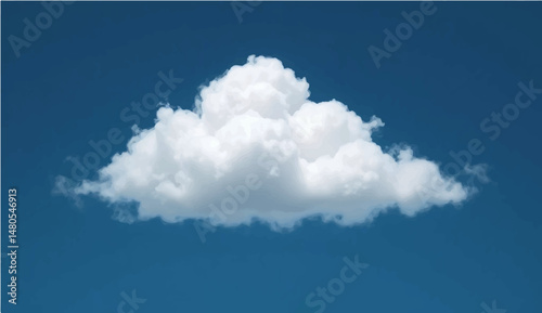 Fluffy white clouds in a bright blue sky with hints of dark blue, creating a peaceful cloudscape on a summer day