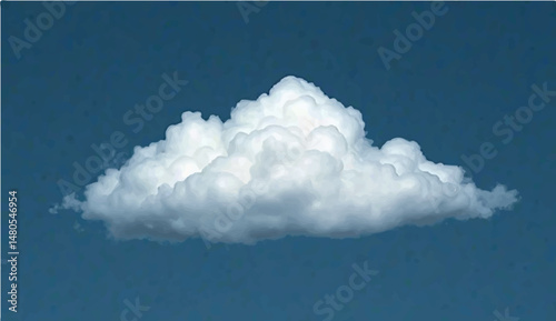 Fluffy white clouds in a bright blue sky with hints of dark blue, creating a peaceful cloudscape on a summer day