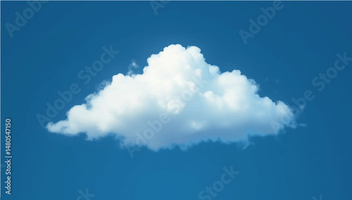 Fluffy white clouds in a bright blue sky with hints of dark blue, creating a peaceful cloudscape on a summer day