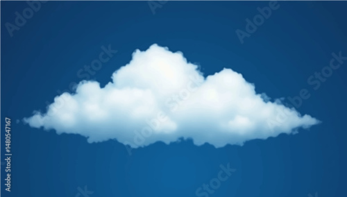 Fluffy white clouds in a bright blue sky with hints of dark blue, creating a peaceful cloudscape on a summer day