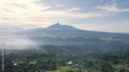 Majestic Mountain and Village Aerial View in 4K

