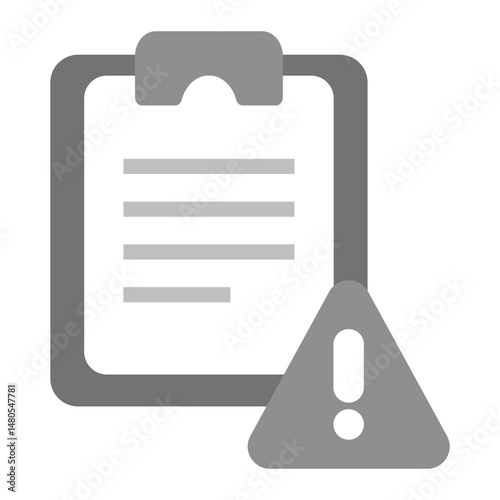 Incident Reporting Icon. Clipboard with warning symbol representing issue log, workplace safety report, or system alert..