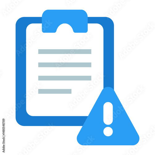 Incident Reporting Icon. Clipboard with warning symbol representing issue log, workplace safety report, or system alert..