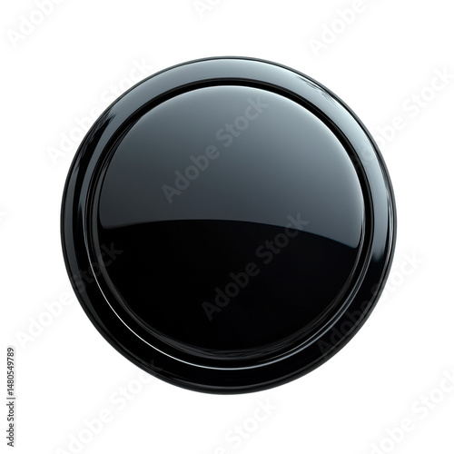 Free Download Sleek Black Circular Badge Glossy Finish Perfect for Branding Elegant on transparent background - GFXLoad