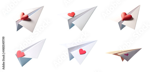 set of red and white paper clips