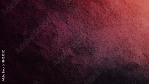 Abstract textured background with red and blue hues. A dark red, blue, and black grainy background with a noisy color gradient, creating a chaotic and abstract atmosphere, perfect for a banner,