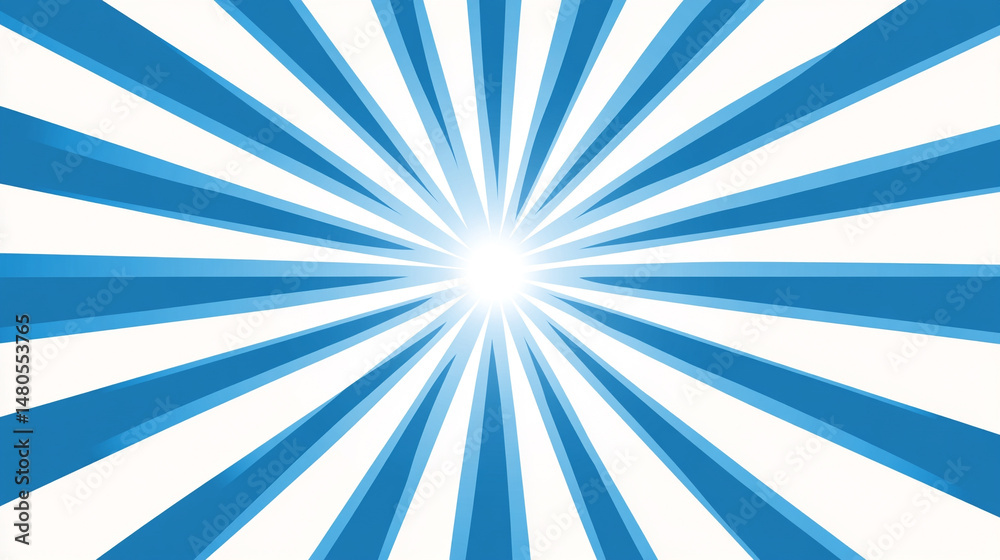 Fototapeta premium A blue and white striped background featuring a prominent blue line in the middle. The abstract blue lines create a dynamic and colorful composition, with the solid white line standing out as a sharp 