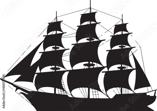 Silhouette of Shipping Vessels: This captivating image showcases an assortment of cargo ships. The stark silhouettes emphasize the sleekness of each vessel