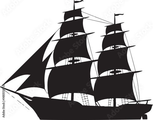 Silhouette of Shipping Vessels: This captivating image showcases an assortment of cargo ships. The stark silhouettes emphasize the sleekness of each vessel