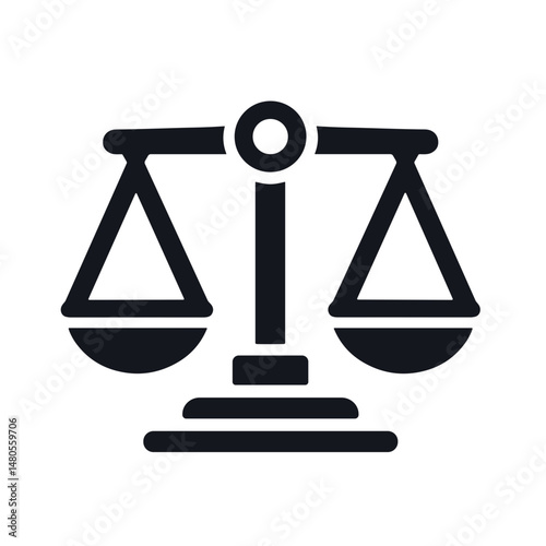 Scales of justice symbol in a minimalistic black design  