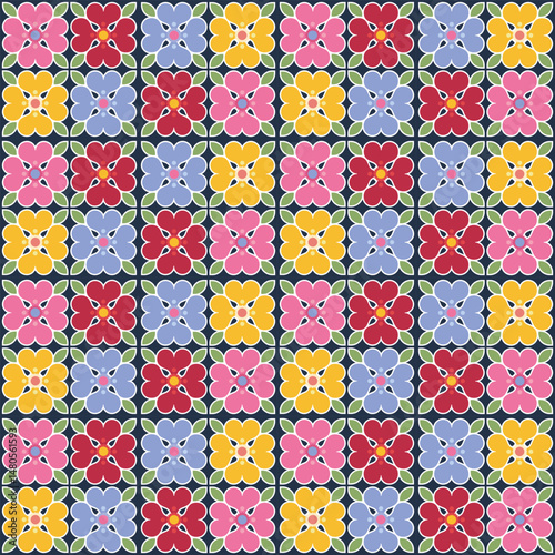 Floral mosaic in the style of folk ornaments