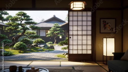 Japanese garden room interior design
