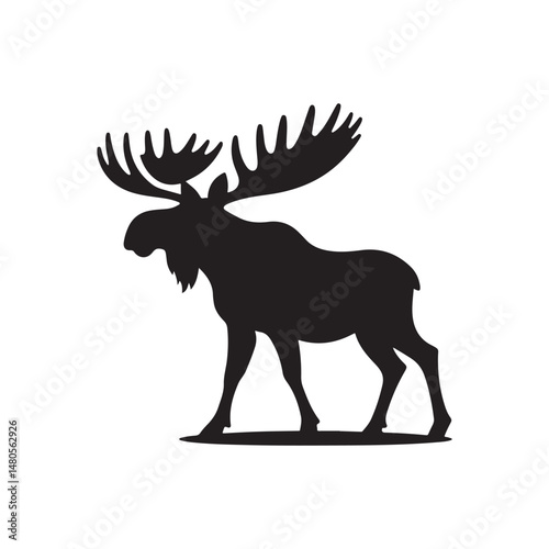 moose vector silhouette clip art logo design illustration