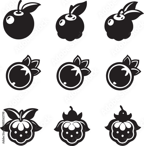 fruit food vector icon set illustration 