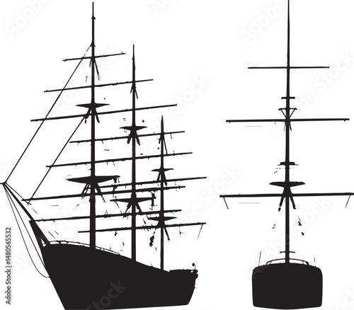Silhouette of Shipping Vessels: This captivating image showcases an assortment of cargo ships. The stark silhouettes emphasize the sleekness of each vessel