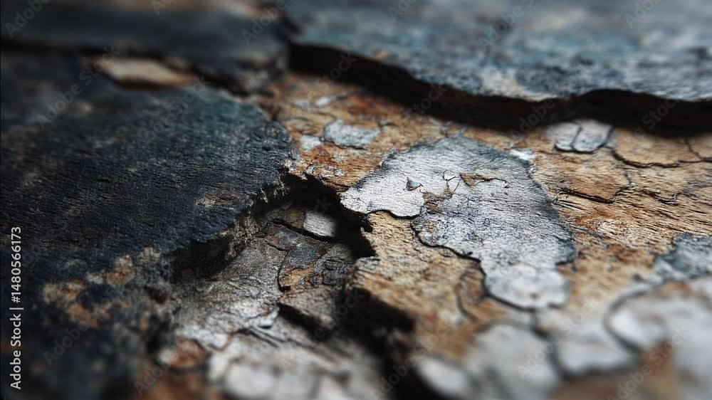 Close-up view of weathered wood reveals intricate textures and colors shaped by nature over time in an outdoor setting Close-up view of weathered wood reveals intricate textures and colors shaped by nature over time in an outdoor setting