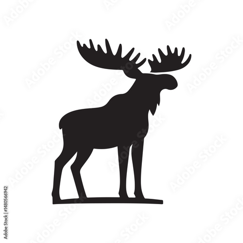 moose vector silhouette clip art logo design illustration