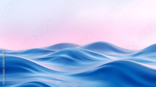 Abstract Wave Background with Blue and Pink Gradient