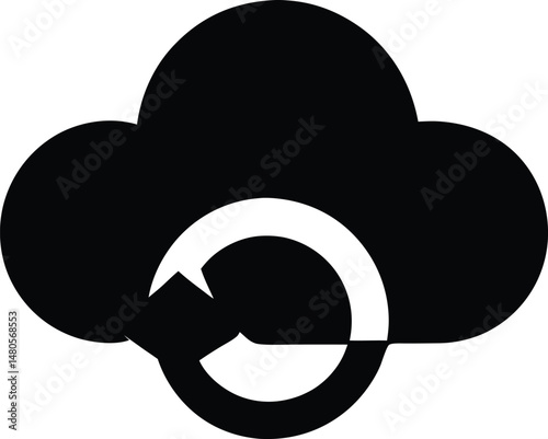 cloud sync icon vector illustration