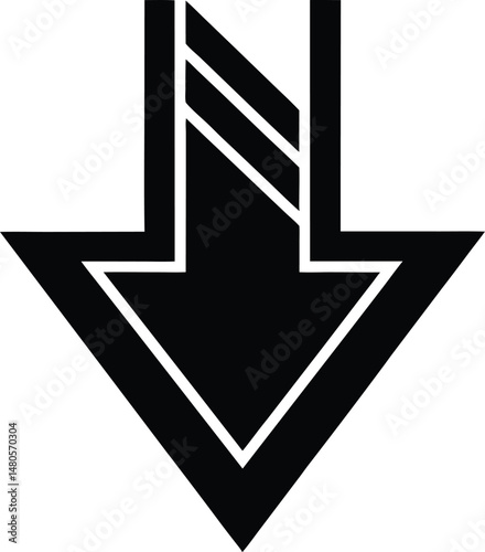 down arrow decline icon vector illustration