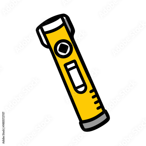 Yellow leveling rod tool for construction and surveying tasks  