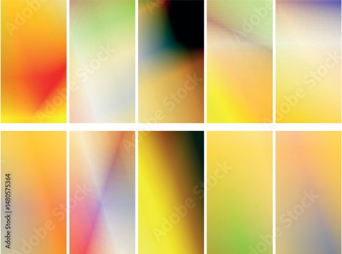 Vibrant Abstract Gradient Panels, Bright Yellow Orange And Red Hues, For Dynamic Website Header Or Social Media Graphics