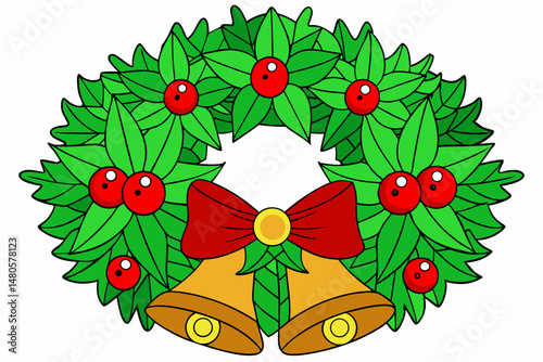 Christmas wreath with bells