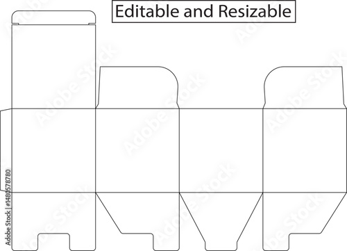 Dieline template, box template design,