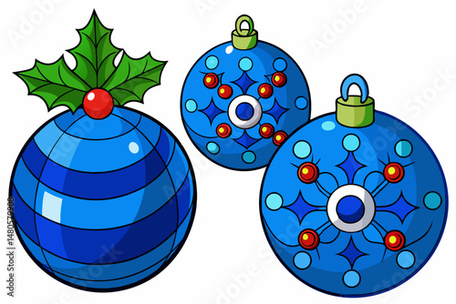 Christmas balls with Christmas tree