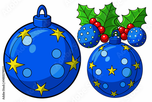 Christmas balls with Christmas tree