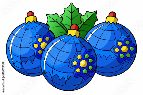 Christmas balls with Christmas tree