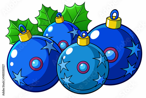 Christmas balls with Christmas tree