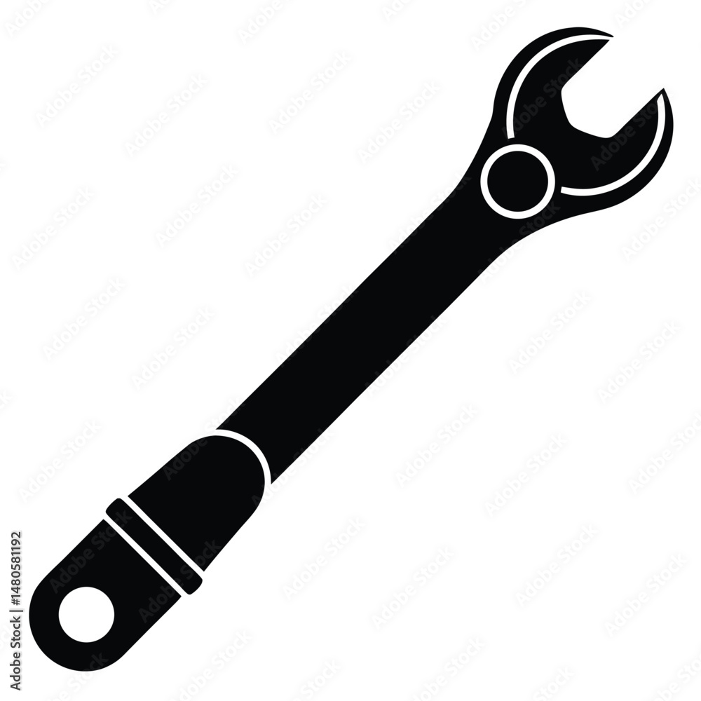 Naklejka premium factory worker element isolated torque wrench on white background 