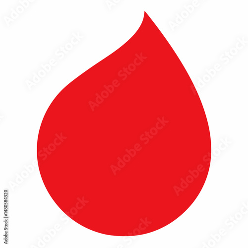 Simple red drop icon symbolizing blood or donation on a white background