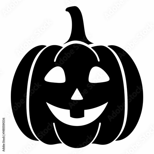 Spooky jack o lantern silhouette illustration for halloween celebrations and festive designs