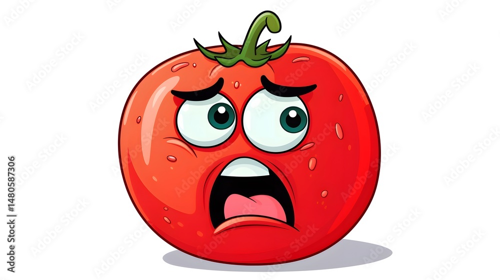 Obraz premium Creative Squashed Tomato Cartoon Vector Illustration for Food Blog and Recipe Websites