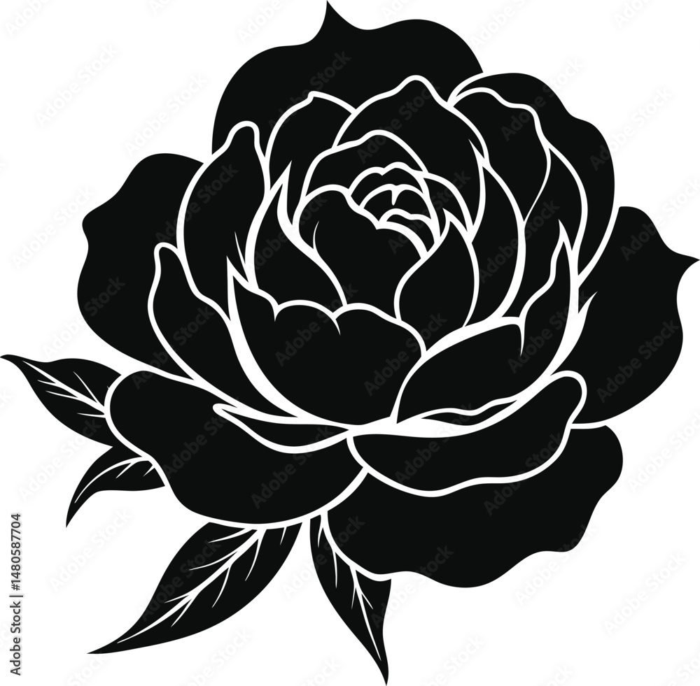 Fototapeta premium Black Rose Silhouette