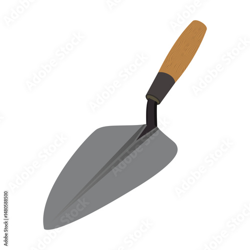 Gardening trowel with a wooden handle for planting and soil digging tool